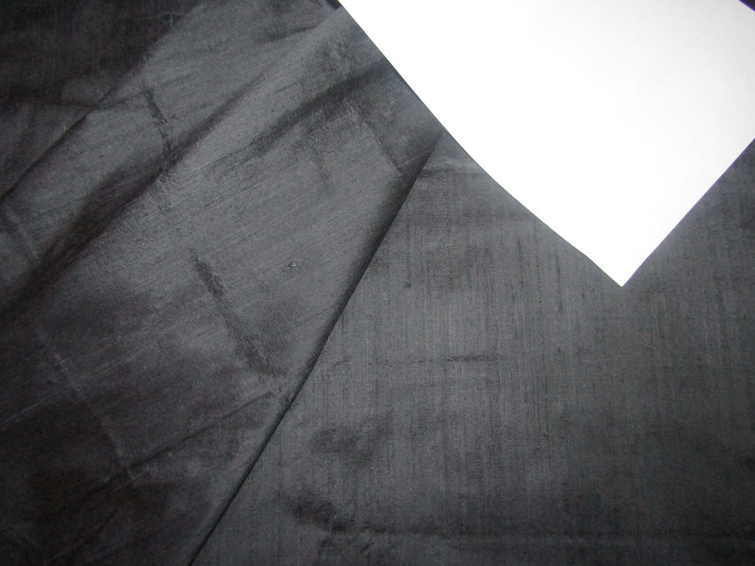 100% pure silk dupioni fabric black blue 54" wide MM101[2]