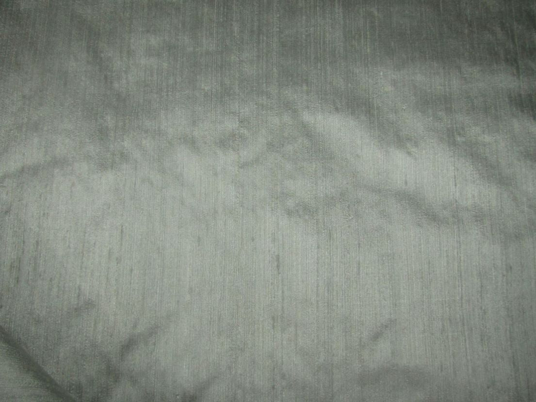 100% pure silk dupioni fabric greenly grey 54" with slubs MM100[1]