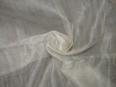 silk organza fabric metallic gold and silver plaids fabric 44" wide [10187]