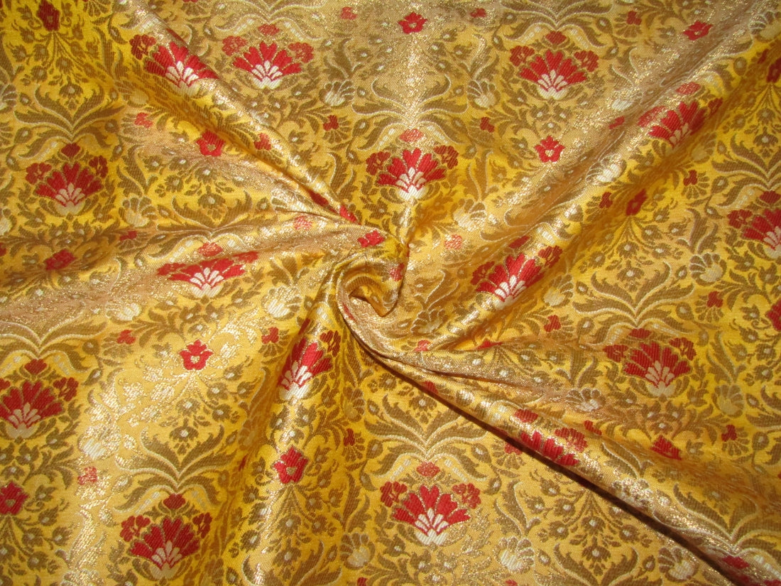 Silk Brocade metallic gold jacquard fabric 44" wide BRO811[1]/[2]/[3]