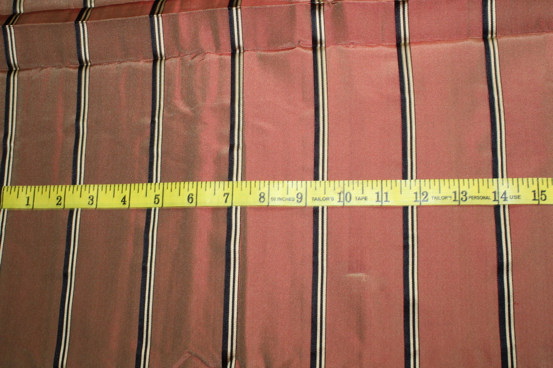 Silk tafetta fabric BRONZE GOLD AND BLACK stripe 54" wide TAFS158[2]