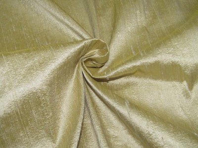 100% Pupre Silk Dupion Fabric Gold x Cream 54" WIDE WITH SLUBS [12492]