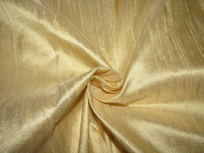 100% PURE SILK DUPIONI FABRIC BUTTER COLOUR 44" wide WITH SLUBS MM109[3]