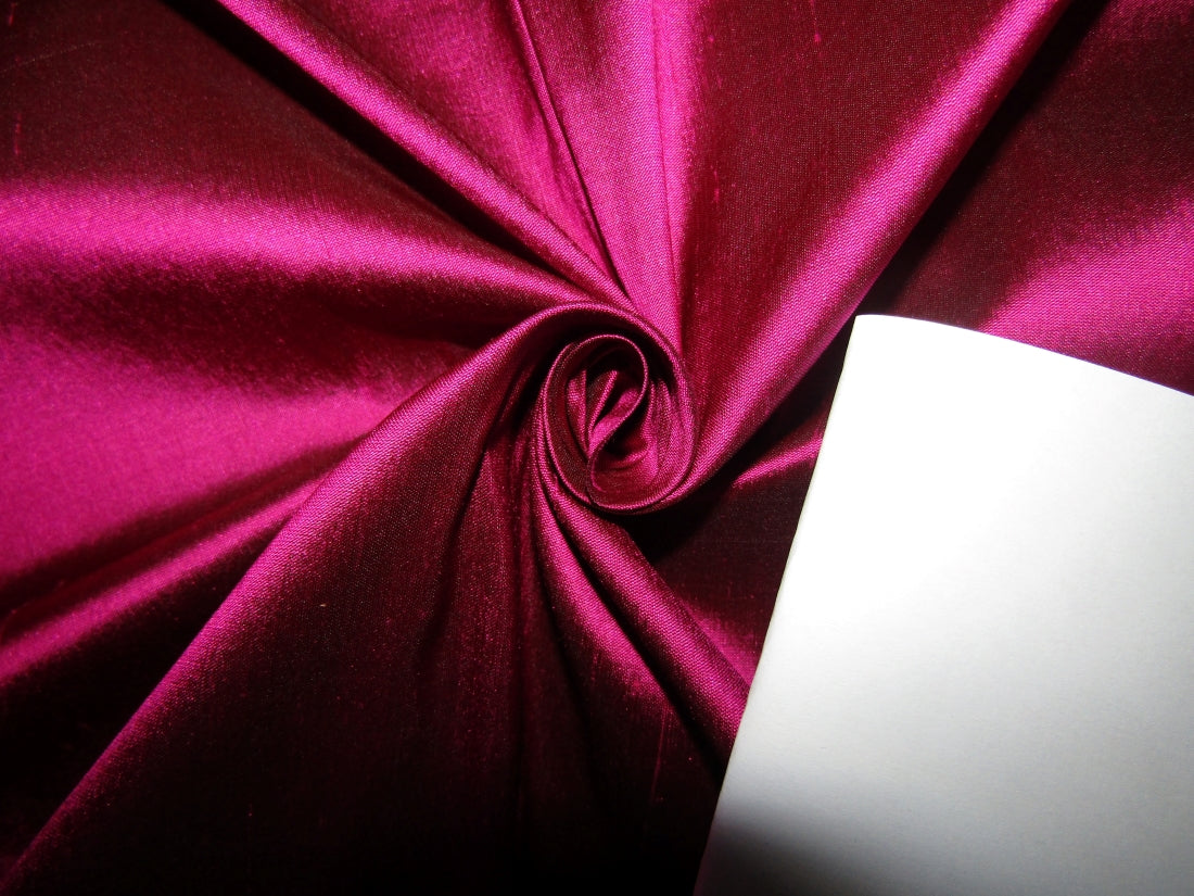 100% Pure SILK DUPIONI FABRIC HOT PINK X BLACK color 54 wide