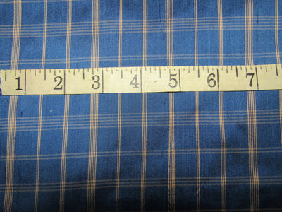 100% silk dupion blue and gold Plaids fabric 54" wide DUPNEWC18[3]