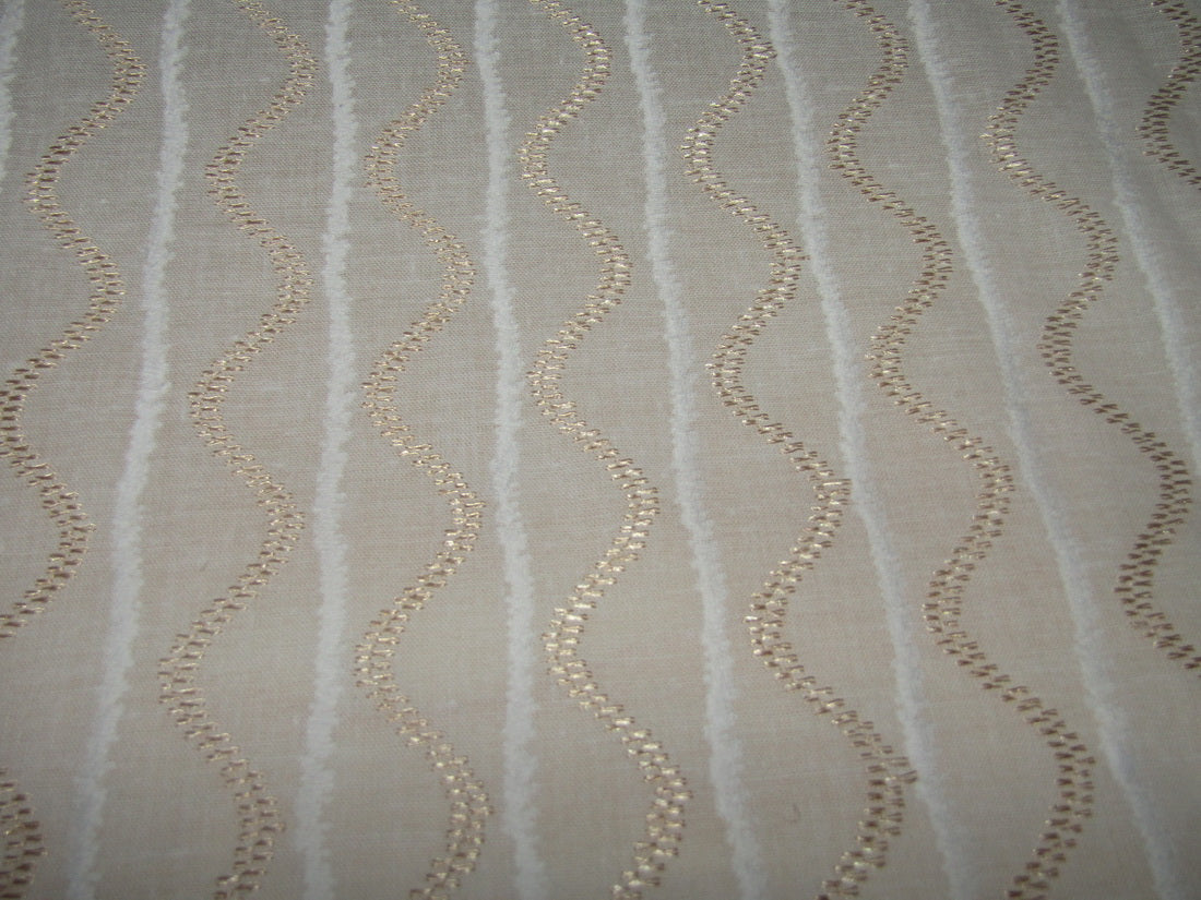 White cotton metallic jacquard fabric 44'' by the yard [11144]