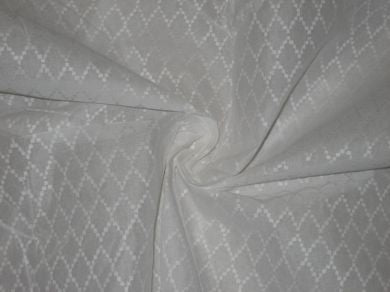 White cotton organdy fabric leno dobby diamond design 44" wide [1505]