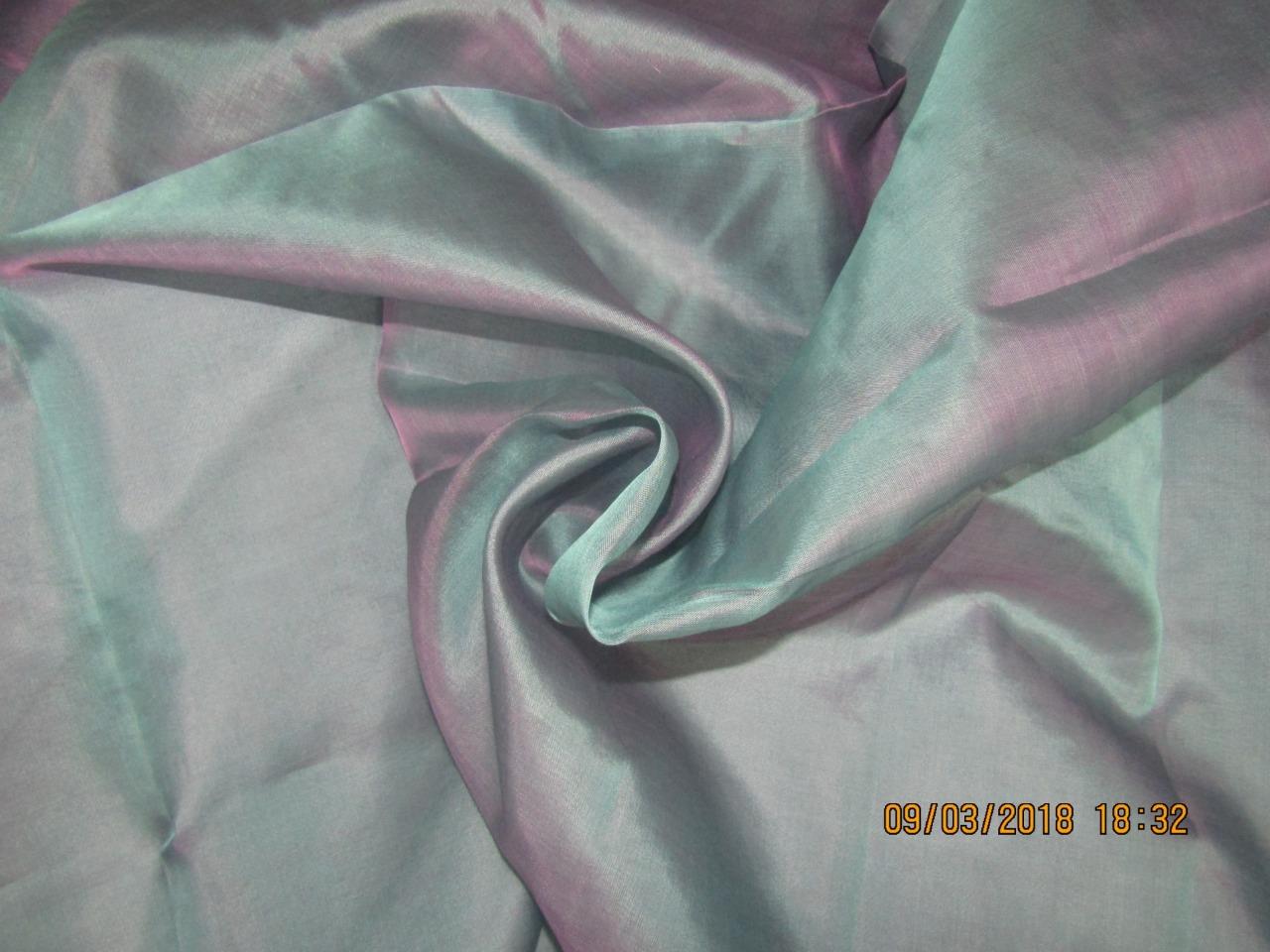 Silk Organza fabric blue x pink color 54" wide pkt #28[6]