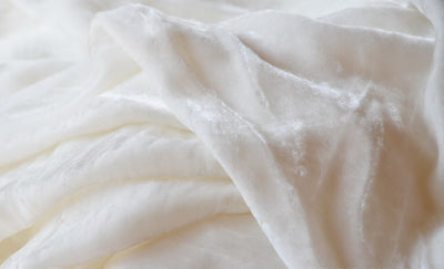 100% Plush Silk White Velvet Fabric 44" wide[748]