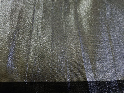 Sheer Silver Glitter silk metalic satin tissue fabric
