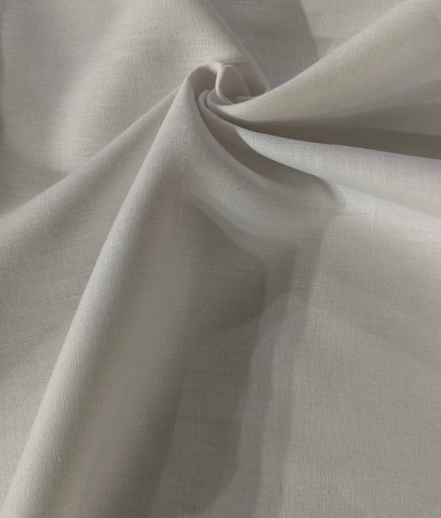 Linen Fabric 60 Wide Natural 100% Linen By The Yard (White) 