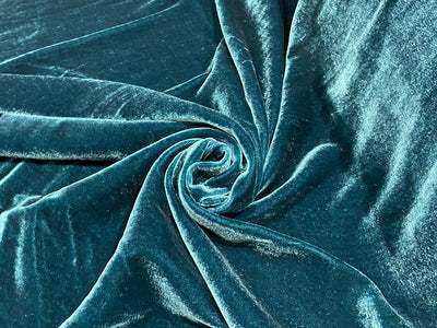 TEAL GREEN Color SILK Velvet fabric 44''WIDE [12065]