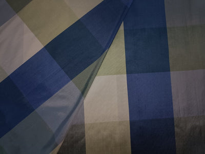 Multi color plaids silk dupioni fabric~ Width 54" wide