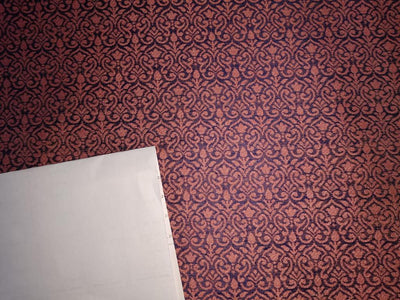 Silk Brocade fabric dusty pink and navy color 44" wide BRO854[3]
