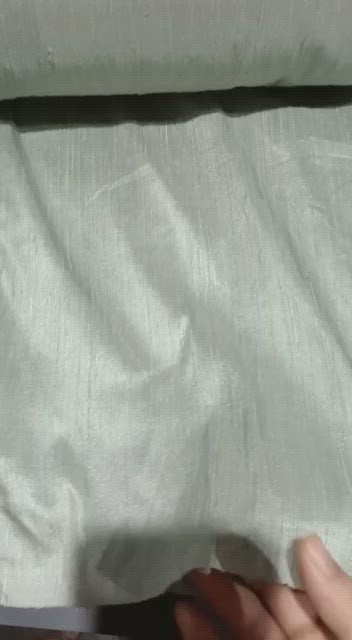 100% pure silk dupioni fabric greenly grey 54" with slubs MM100[1]