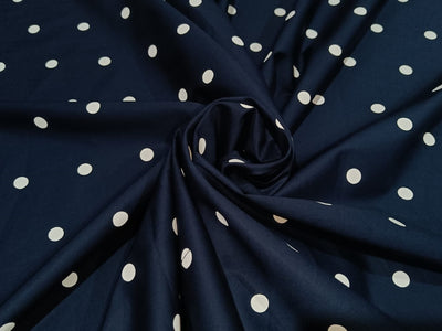 Cotton navy with white dots ~ 58"  wide