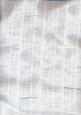 white linen fabric w/ herribone stripes 58" wide [546]