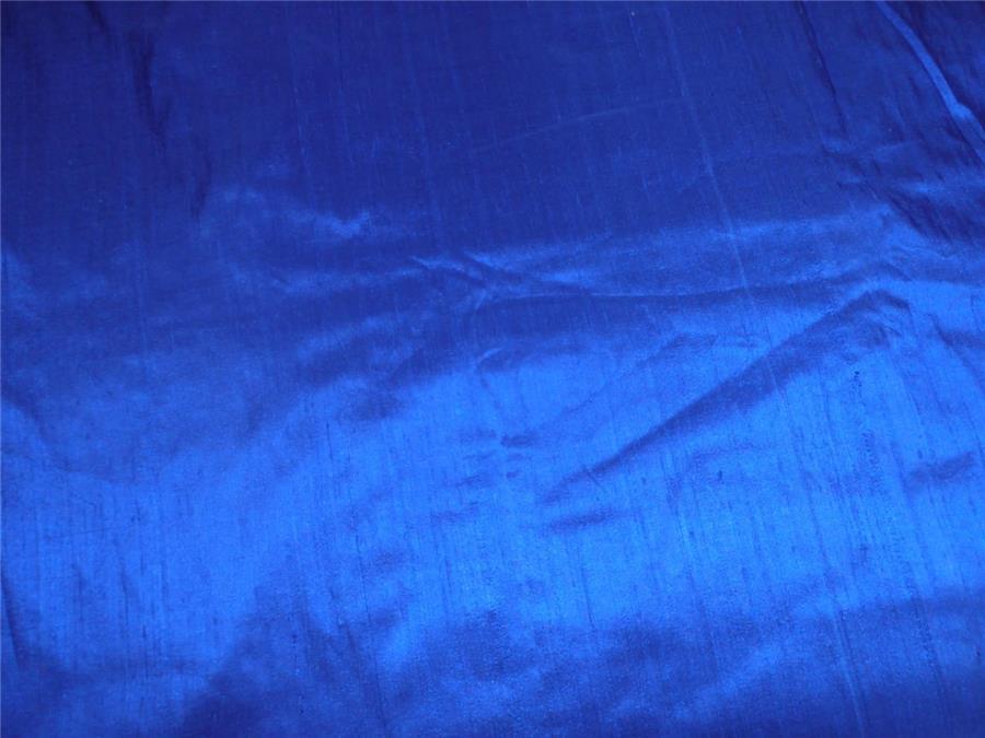 100% PURE SILK DUPION FABRIC ROYAL BLUE colour 54" wide WITH SLUBS MM2[6]