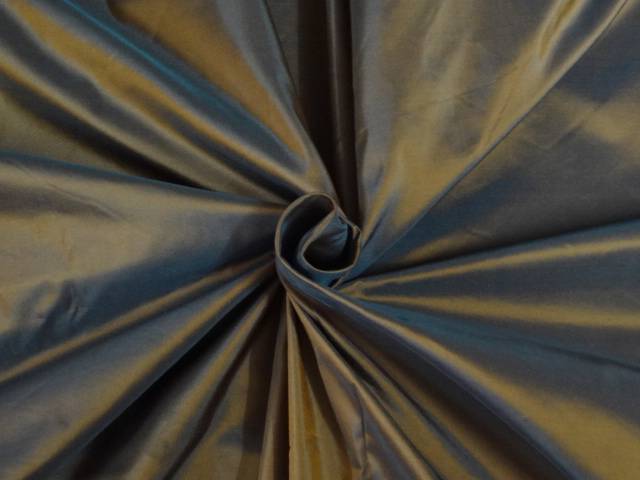 100% pure silk taffeta fabric brown x blue shot colour 54 wide TAF57