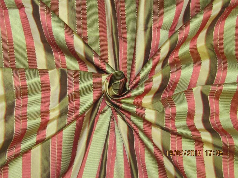 silk taffeta herringbone dobby fabric wide multi color stripe 54" wide taf#s146[3]