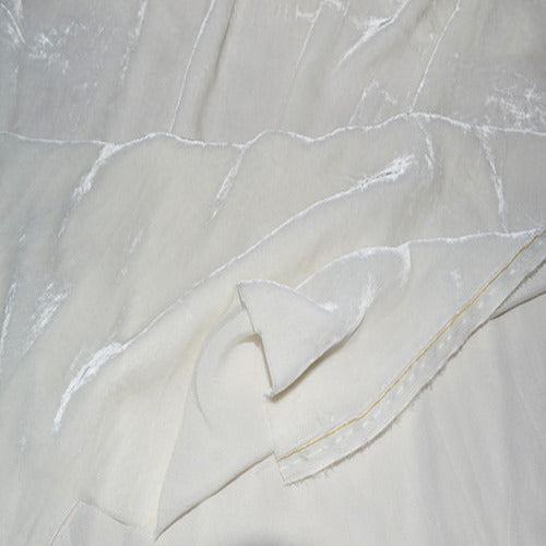 100% Plush Silk White Velvet Fabric 44" wide[748]