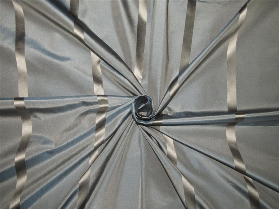 Silk Taffeta Fabric cloudy blue satin stripes 54" wide TAFS152[1]