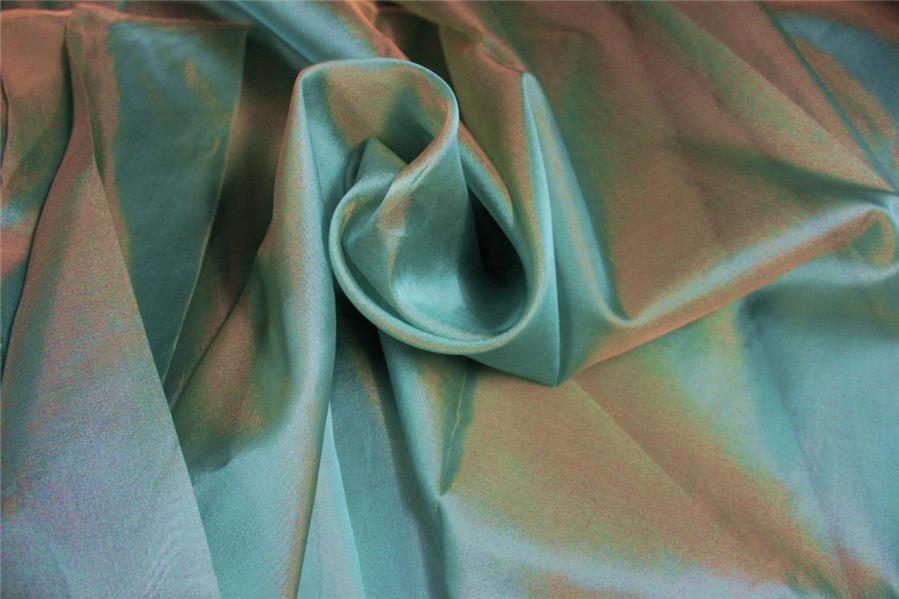 Silk Organza fabric Blue x beige color 54" wide pkt #28[3]