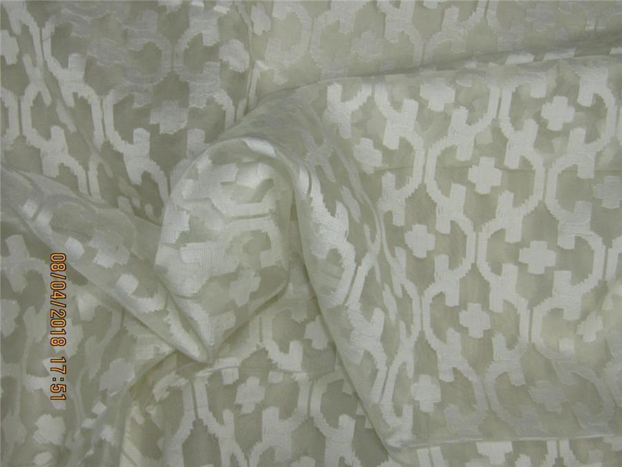 silk organza natural ivory Jacquard color 44" wide [8667]