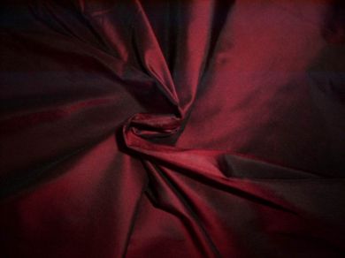 wine / black colour silk taffeta fabric 54" wide TAF286