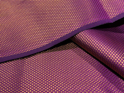 Silk Brocade fabric 44"small metallic gold motifs jacquard available in 3 colors purple, black and green BRO1043