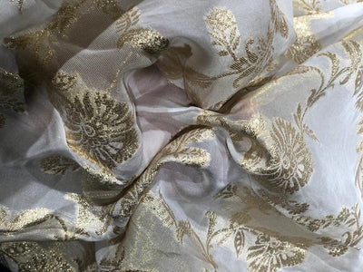 NYLON tissue with jacquard fabric  44"~wide available in 2 designs floral and scallop with motif [17442/551]