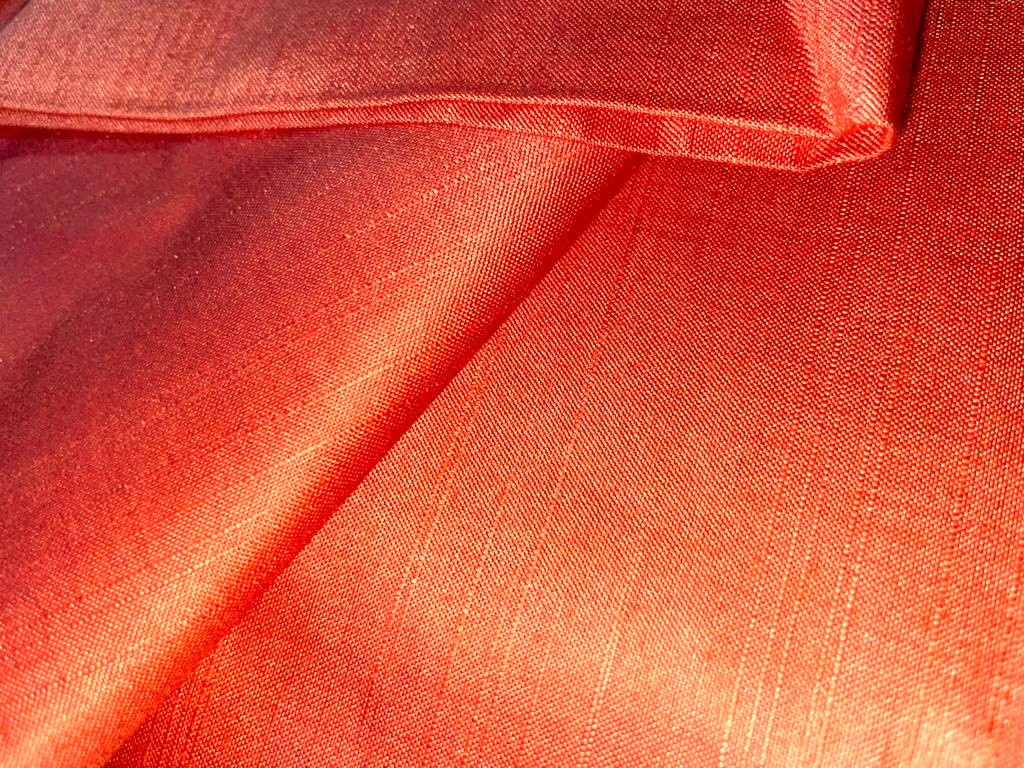 TUSSAR VISCOSE SILK  FABRIC 44" WIDE available in 2 colors yellow and orange [12010/15387]