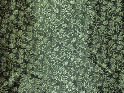 Silk Brocade fabric green and khaki green floral jacquard BRO1070[1]