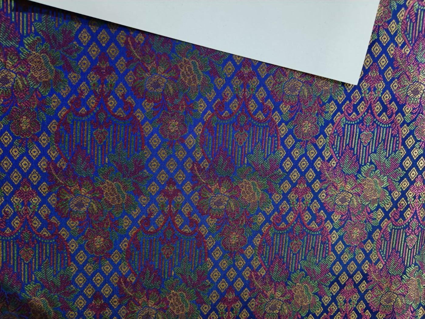 Silk Brocade jacquard fabric 44" wide BRO894 available in Four colors blue/brown/pinkand black