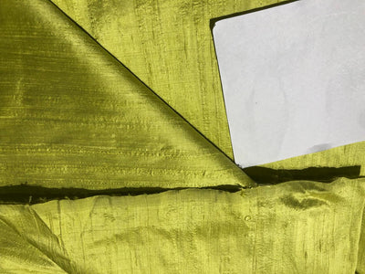 100% PURE SILK DUPIONI FABRIC LIME GREEN color 44" wide WITH SLUBS MM128[1]