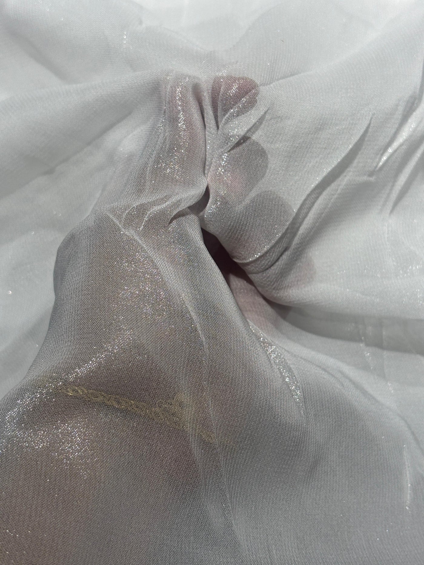 Viscose Georgette Lurex fabric 44" width available in 2 colors gold and silver [18813/14]