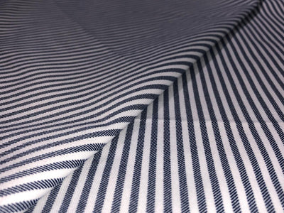 100% Cotton Denim  Fabric 58" wide available in ZIG ZAG DESIGN 3 COLORS white with black zigzag/white with navy zigzag and navy with white