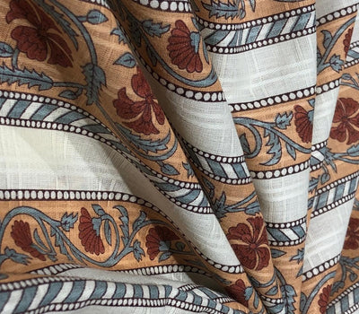 100% Cotton Satin dobby plaids block prints available in 4 different floral designs [17577/78/79/80]