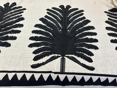 100% Cotton ivory with palm tree  print on border 56" wide [18282]