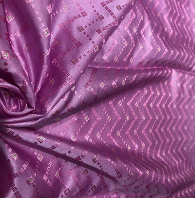Silk Brocade fabric 44" taffy pink geometric zigzag BRO1038[1]