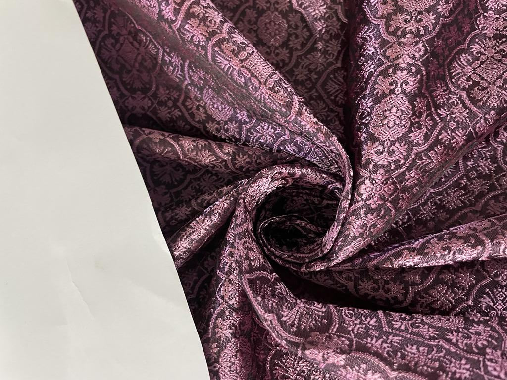 Silk Brocade fabric available in 2 colors,Green X Black and purple Color 44" wide VESTMENT BRO467[3]/BRO901[5]