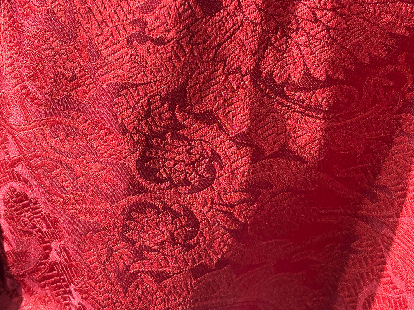 Brocade Fabric self FLORAL Jacquard cherry red  44" BRO984[8]