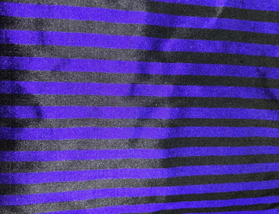 100% Pure Silk dupion STRIPE available in 2 colors PURPLE/BLACK and BURGANDY/BLACK  Fabric 44" wide DUPS71[1/2]