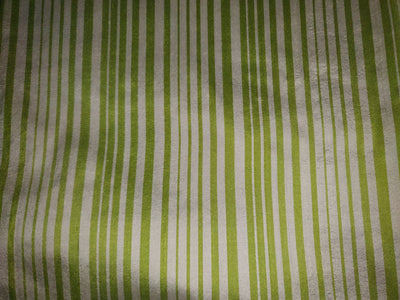Silk dupioni stripe green and ivory color 54" wide DUP#S48[3]