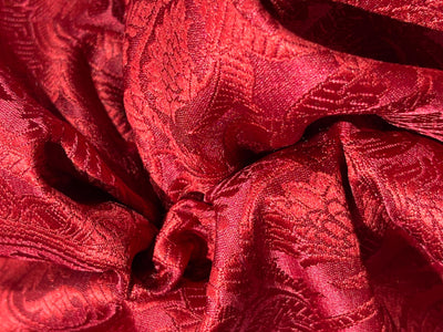 Brocade Fabric self FLORAL Jacquard cherry red  44" BRO984[8]