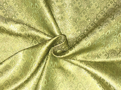 Silk Brocade fabric 44"jacquard with subtle metallic to enhance the fabric available in 3 colors rose gold ,yellow gold and green  BRO1067