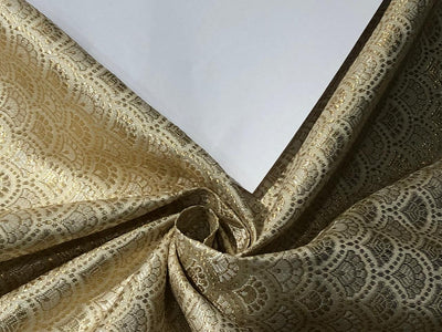 Silk Brocade fabric MOTIF with subtle gold jacquard available in 3 colors dark peach ,pastel peach and ivory BRO992[4/5/6]