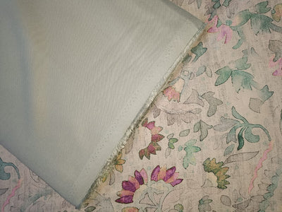 TASHMINA FABRIC available in 4 colors with matching solid [light olive/beige/pastel green and peach] [15398-15403]