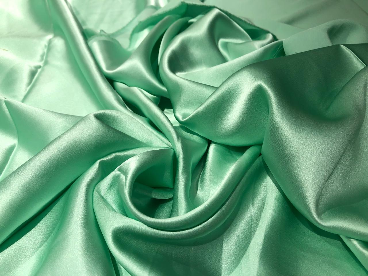 100% Charmeuse Silk Satin fabric  40 momme MINT color 54" wide[16245]