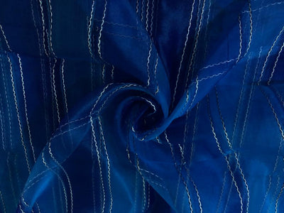 Silk organza fancy rope stripes fabric available in 2 colors orange and blue 44" wide [15608/09]